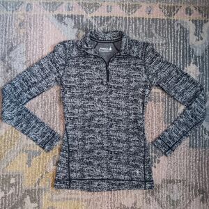 Smartwool Black & White Marled Quarter-Zip Pullover